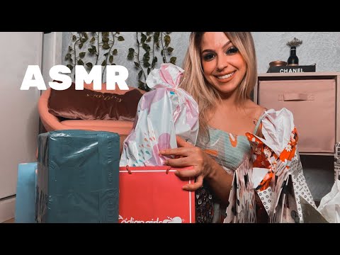 ASMR ABRINDO MEUS PRESENTES DE ANIVERSARIO