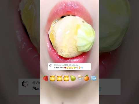Next Request??? 🍓🍯🍐 #asmr #mukbang #emojichallenges #satisfying #eating #asmrsounds #eatingsounds