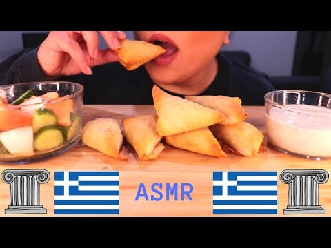 ASMR GREEK SPANAKOPITA MUKBANG *CRUNCHY* EATING SOUNDS |NO TALKING| Mandy Foods ASMR