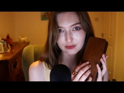 ASMR Leather Tapping & Scratching w/ Whispered Rambles