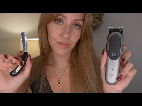 ASMR Barbershop Head shave RP (electric trimmer & straight razor)
