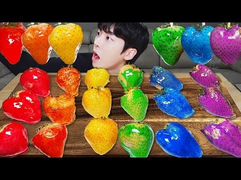 ASMR MUKBANG | 레인보우 디저트 팝잇 푸쉬팝 아이스크림 탕후루 먹방 & 레시피 DESSERT ICE CREAM TANGHULU EATING