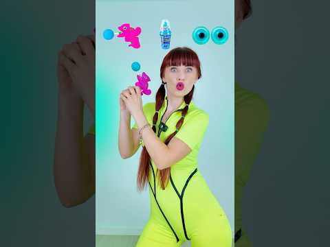 ASMR Blue Lollipop, Gummy Eyeballs #shorts