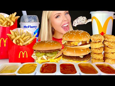 ASMR McDonalds Mukbang, Quarter Pounder BLT, Spicy Habanero McChicken, Oreo Mcflurry 먹방