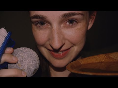 Testing A NEW ASMR Trigger on YOU! Washing Lake Rocks With Plastic Bristle Brush - Whispering