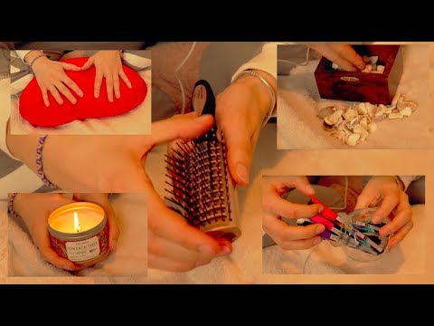 ♥ASMR♥ Triggers • Hair Brush • Pebbles • Beanbag