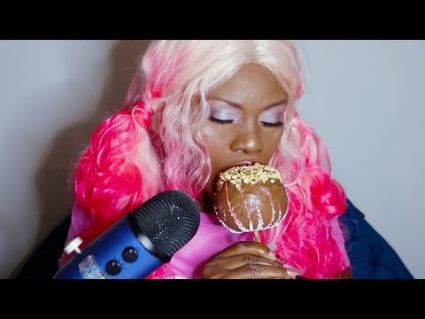 ASMR Caramel Apple Treat Eating Sounds