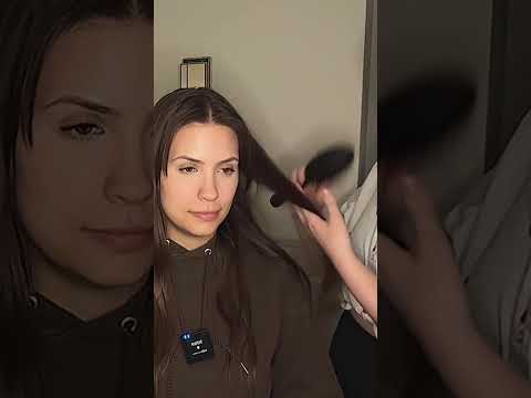 New Short-ASMR Hair Curling and Styling 💙 #asmr #asmrsounds #asmrhair #asmrtingles #asmrhaircurling