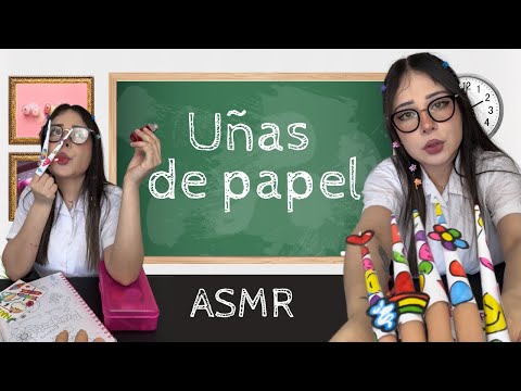 Version larga : Te hago las uñas de papel 💕 #asmr #uñas #diy