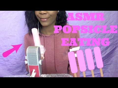 ASMR Pink Popsicle! Soft Ice Crunching & Wet Mouth Sounds 💕