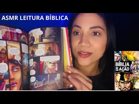 Leitura bíblica em quadrinhos/Leinha asmr #asmr #asmrsounds