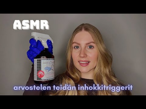 ASMR SUOMI | Tilaajien inhokkitriggerit arvostelussa 🫢 kumihanskat, vesiääniä, inaudiblea…