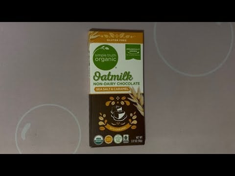 ASMR Tapping On Simple Truth Organic Oatmilk Non-Dairy Chocolate - Sea Salt & Caramel | No Talking