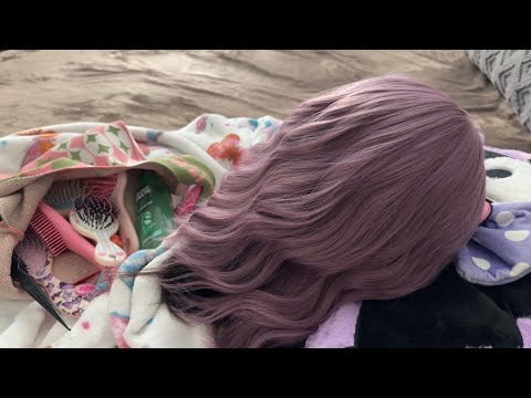 ASMR brushing your hair with different hair brushes- minimal talking 💜