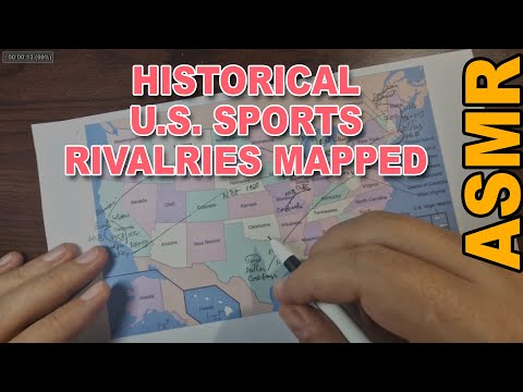 ASMR: Tracing America’s Biggest Sports Teams Rivalries | Soft Spoken Map Journey + facts