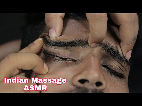 Eye Massage ,Ear Massage ,Shoulder Massage And Head Scratching ASMR Head Massage With Neck Crack