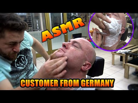 ASMR TURKISH BARBER MASSAGE💈BEARD RAZOR SHAVE =EAR BURN=NECK CRACK=head,back,face,ear,neck massage