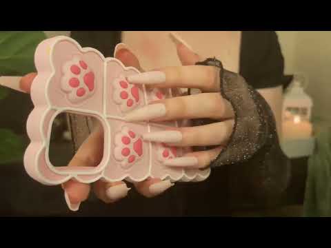 *one minute asmr* silicone phone case tapping & scratching (no talking)