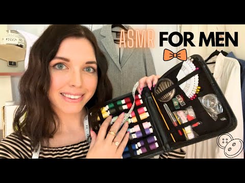 Realistic Men's Suit Fitting 📏 ASMR 🧵 Tailor Shop Pt. 2 | Measuring / Steam / Fabric / Roleplay