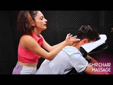 ASMR CHAIR MASSAGE - Head, Back, Neck Therapy 4K