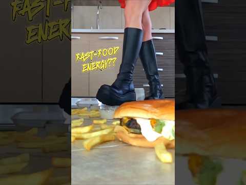 Boots vs. Fast-Food! Oddly Satisfying Food Crushing! ASMR