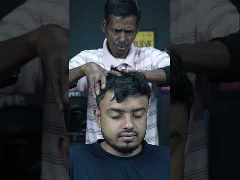 Very Satisfying ASMR Head Massage And Neck Cracking Done By Old School Barber #shorts