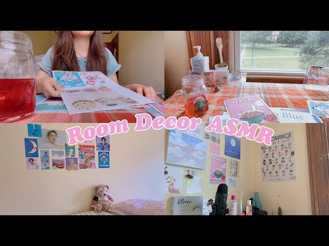 [ASMR] College Dorm Decor Vlog | No Talking | Relaxing Paper Cutting Sound  | Munching Sound