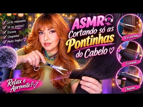 ASMR Cortando Seu Cabelo | Penteando Devagar  #VozSuave #Tesoura #Spray