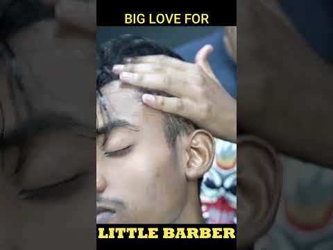 Huge Love And Respect For This Little Barber | Amazing Head Massage And Neck Cracking ASMR #shorts