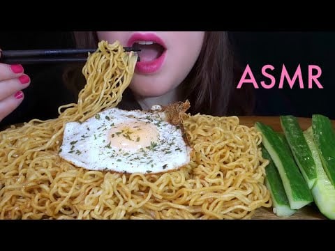 ASMR Indomie Mi Goreng Noodles, Egg, & Cucumber - EXTREMELY SATISFYING Eating Sounds!