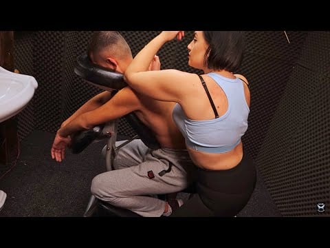 ASMR CHAIR MASSAGE - Miss OBEN | Oily Back & Head Massage