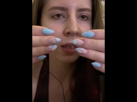 New Nails 🌸🩵 #asmr #acrylicnails