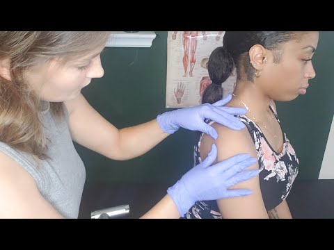 ASMR Real Person Shoulder Injury Inspection and Exam  - Shoulder and Back Cracks