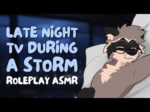 [Furry ASMR] Watching Late Night TV During a Storm 🌙 | Relaxing Ambience, Cuddles, Heartbeat...