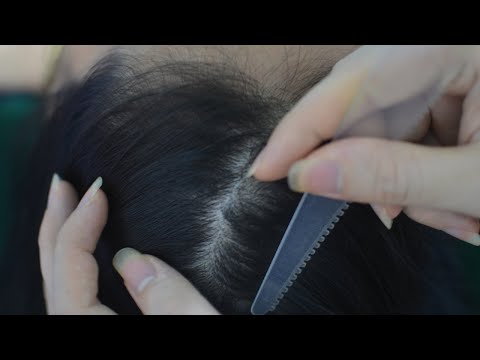 ASMR Aggressive Scalp Scratching, Hair Parting, Hair Combing Real Person For Headache Relief