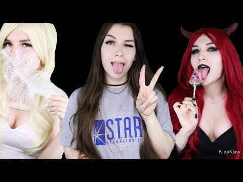 АСМР ✨ ТРОЙНЯШКИ и шуточные ответы на вопросы! ♥ 👸👼😈 ASMR ✨ TRIPLE