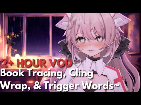 ASMR Book Tracing, Cling Wrap, & Trigger Words! ~ ♡ (Binaural) (3DIO)