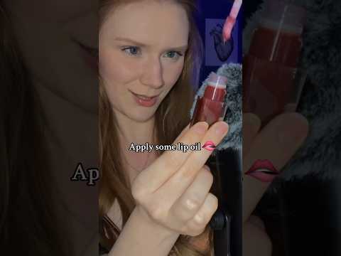 Applying lipgloss ASMR 🫦 #lipglossasmr#lipstickasmr#asmr#makeupasmr#asmrvideo#beepowerasmr