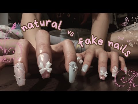 asmr | natural vs fake nails floor tapping and scratching (no talking, looped)