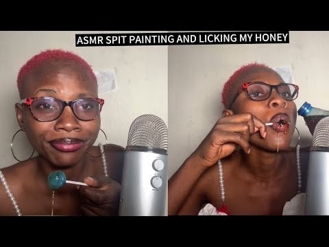 ASMR SPIT PAINTING YOU AND SPIT LICKING YOUR EYES WITH HONEY 🍯 AND SWEET VERY RELAXING