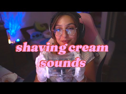 My first ASMR (☁️ Foam sounds☁️, ear massage, shaving cream)