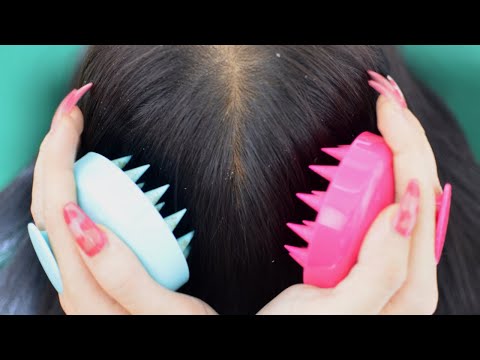 ASMR Scalp Massage, Head Massage ( Scratching, Brushing ) Tingly For Deep Sleep
