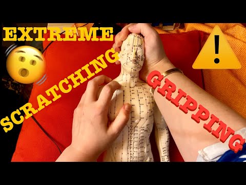 ASMR|⚠️EXTREME FAST AGGRESSIVE SCRATCHING MASSAGE GRIPPING ON ACUPUNCTURE DOLL FULL BODY. No talking