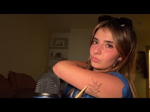 [ASMR] Tracing my New Tattoo With Mouth Sounds 
