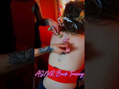 ASMR BACK TRACING Real Person, feathers, reiki, gemstones, brushing