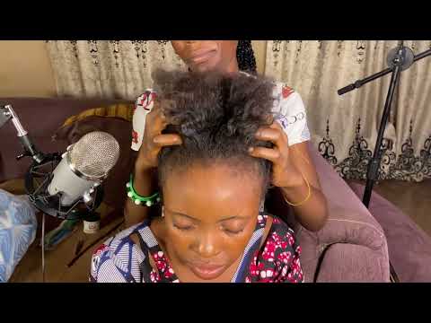 ASMR RELAXING CORNROWS LOOSENING AND SCALP SCRATCHING WITH GUM CHEWING