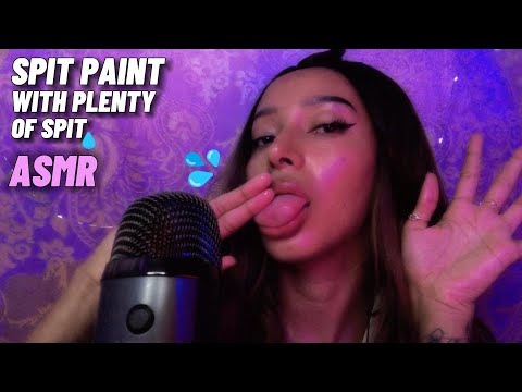 ASMR SPIT PAINT LÍNGUA SUADA e MUITA SALIVA PRA TE PINTAR #spitpainting #asmr #mouthsounds #rumo2k