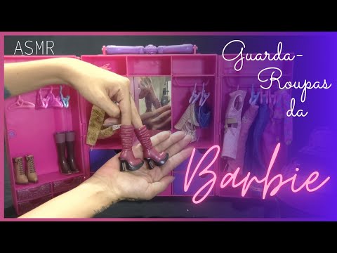 ASMR arrumando o Guarda Roupas da Barbie |Cochichando|