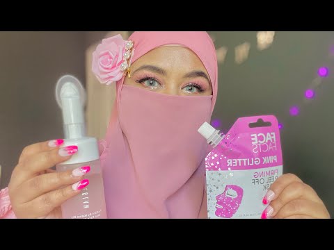 asmr pink skincare in 1 minute 💖🧴