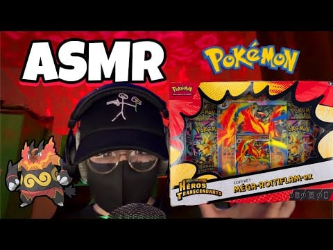 ASMR Français • OUVERTURE COFFRET POKEMON ROITIFLAM EX POUR DORMIR ! 😴